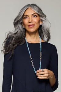 Aquamarine & Eliza Chain Necklace