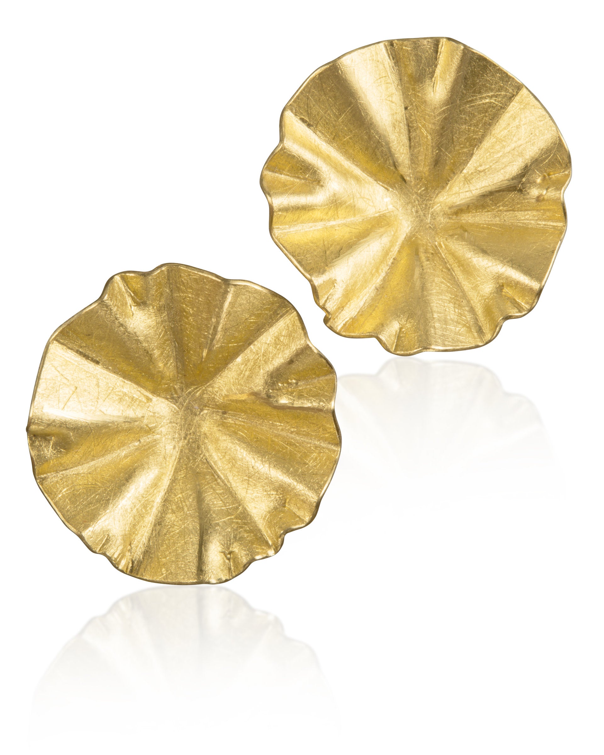 Small Gold Lotus Earrings