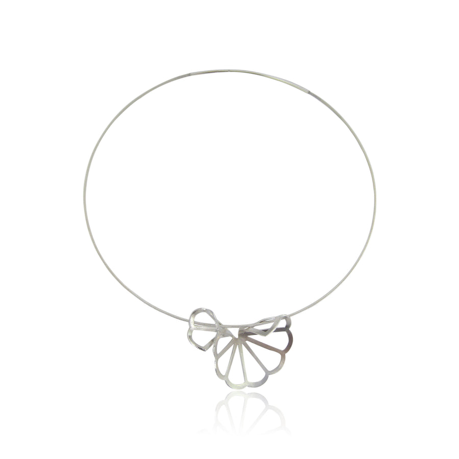 Cloud Fold Bright Silver Necklace