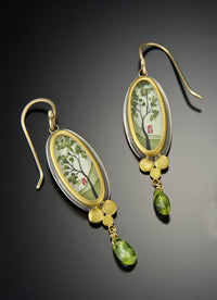 Spring Maple Earrings with Peridot