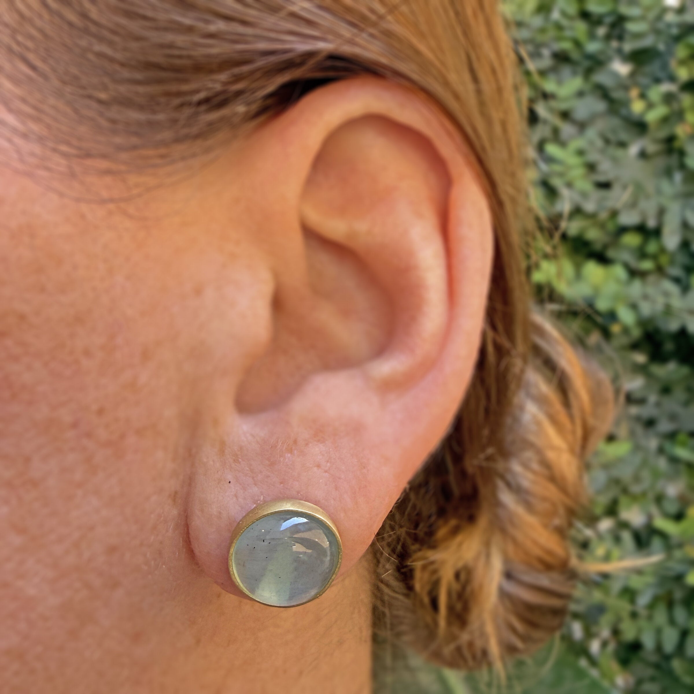 Cat's Eye Aquamarine Earrings