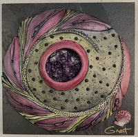 Windows to the Earth - Aubergine with Amethyst Crystal