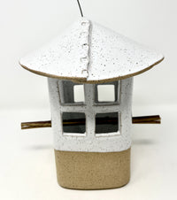 White Speckled Bird Feeder