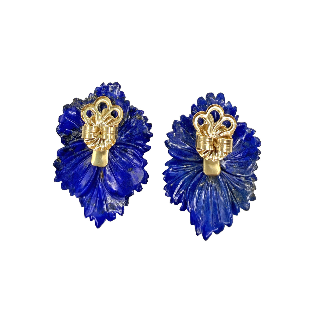 Treasure Chest Lapis & Opal Flower Earrings