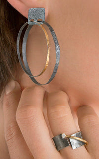 Carved Double Hoop Earrings