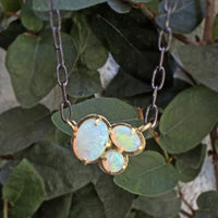 Australian Opal Cluster Necklace