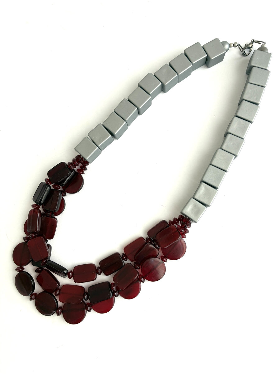 Ruby Red Shapes Necklace