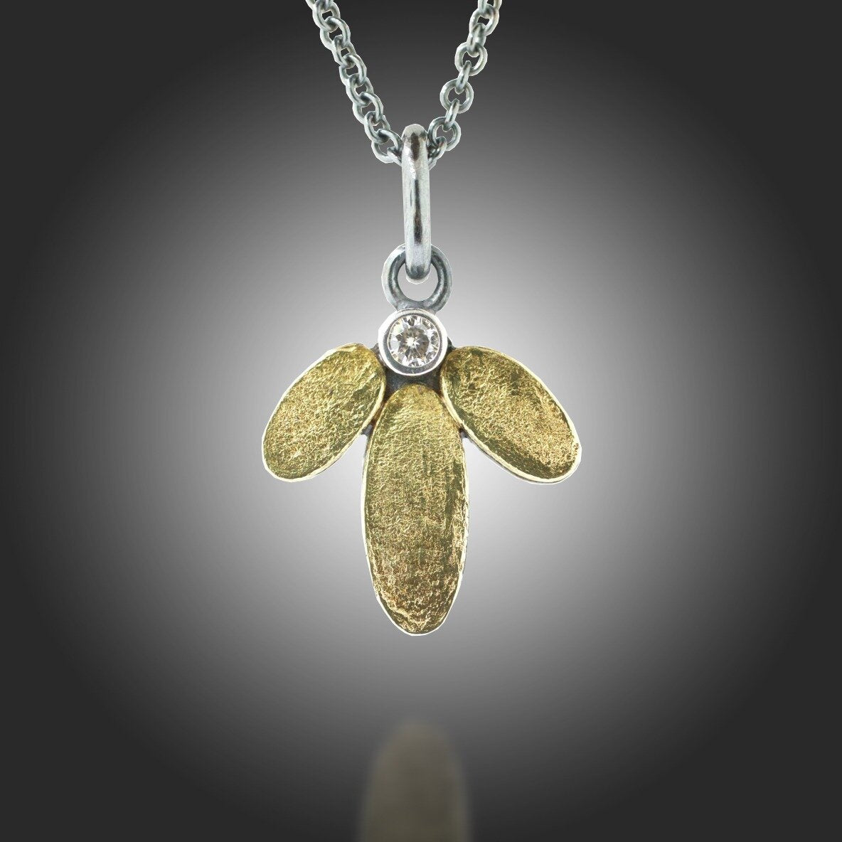 Lichen Lotus Petal Diamond Pendant