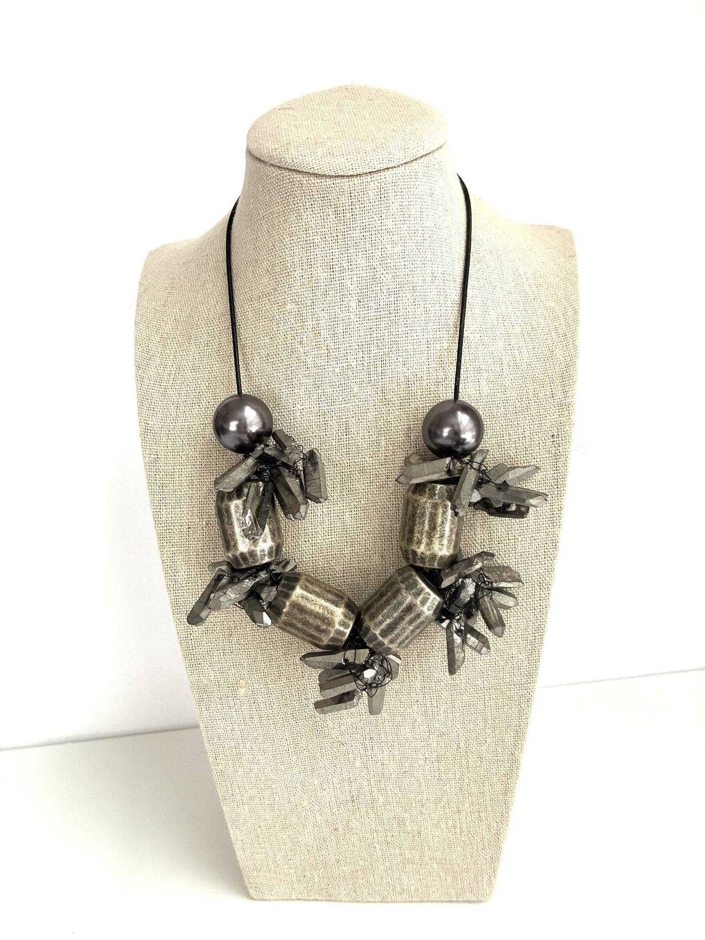 Barrels & Quartz Necklace