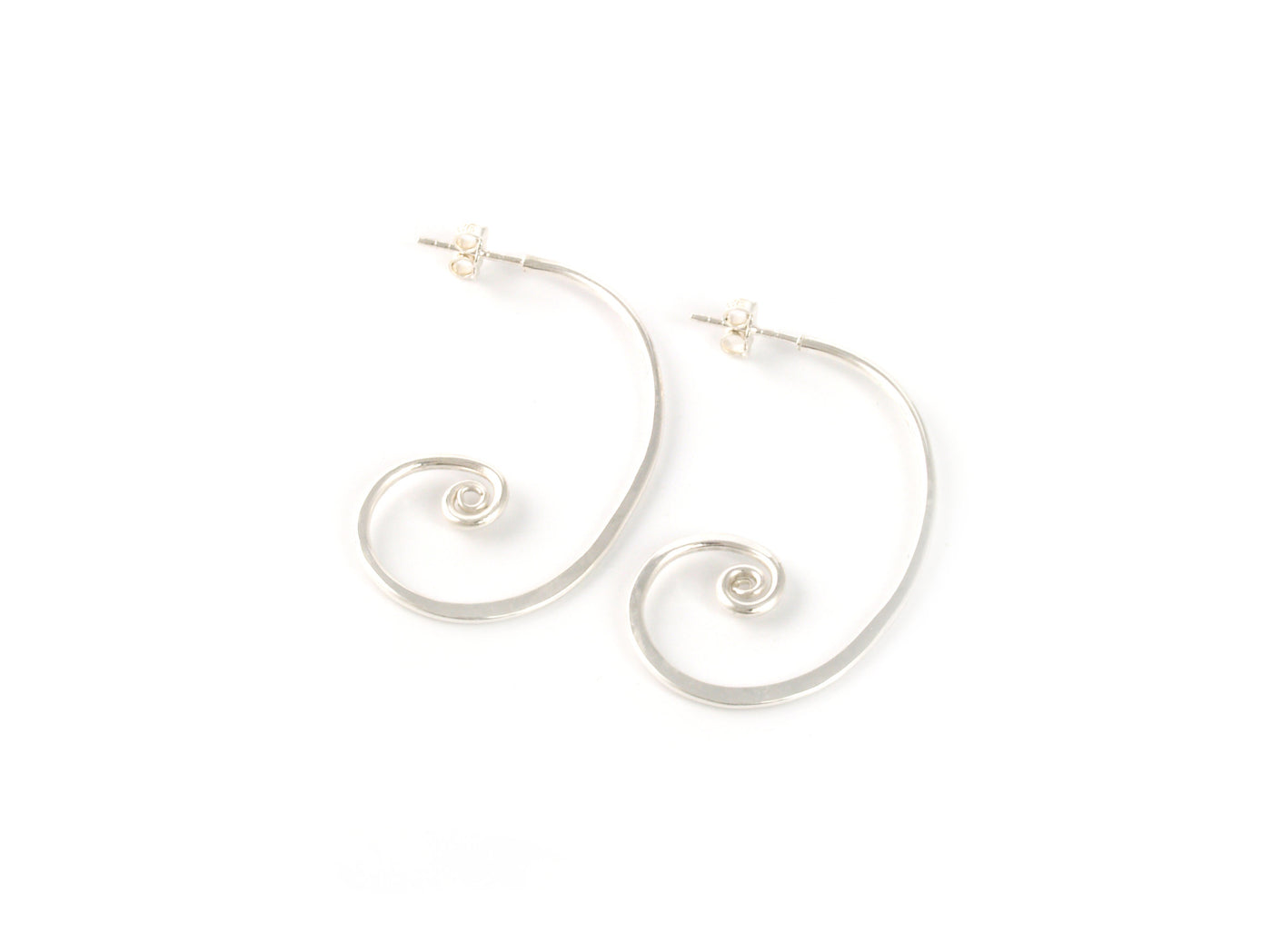 Forged Scroll Post Earrings