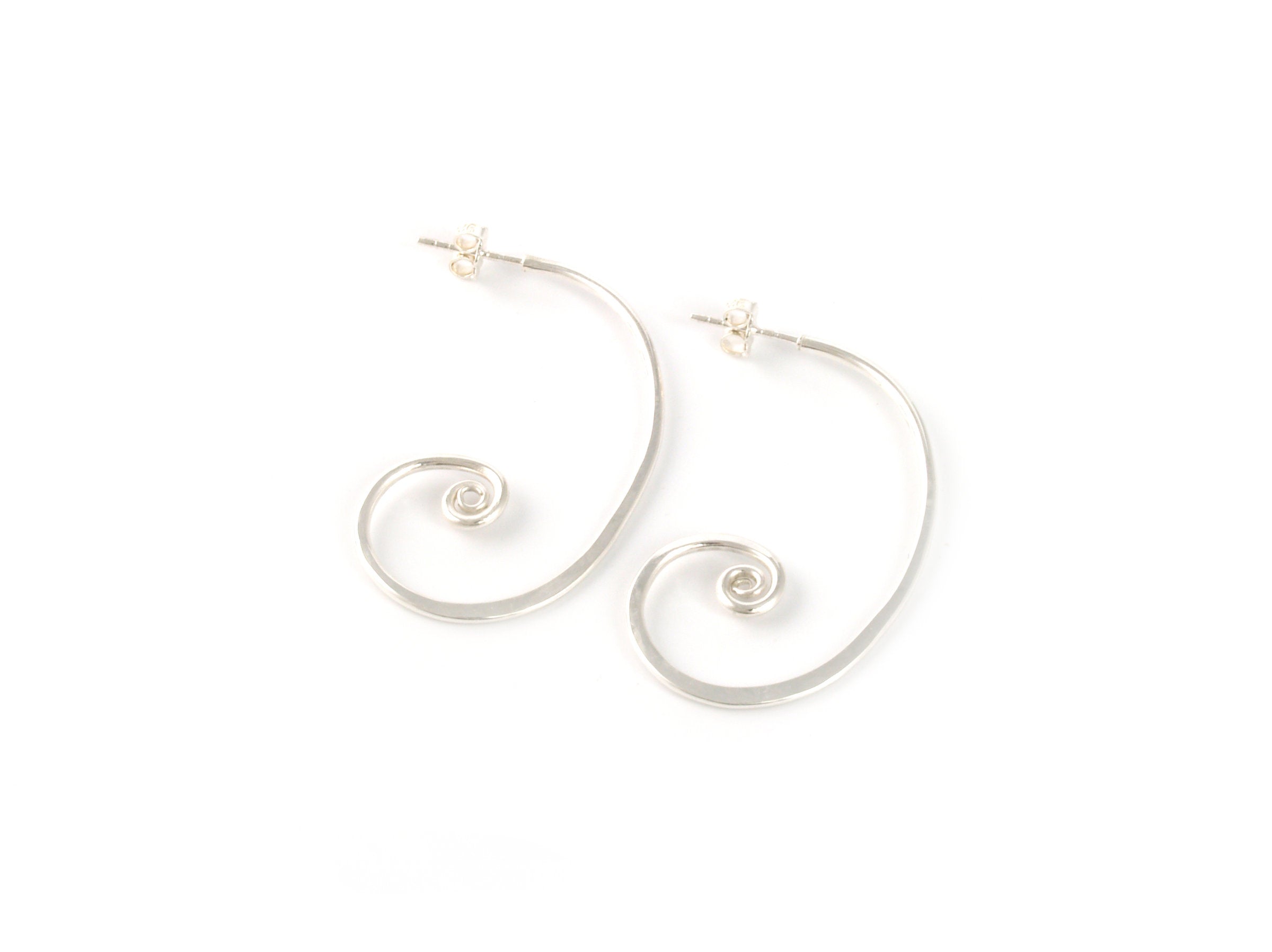 Forged Scroll Post Earrings