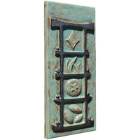 Torii Totem in Antique Teal Gloss & Steel Matte Glazes