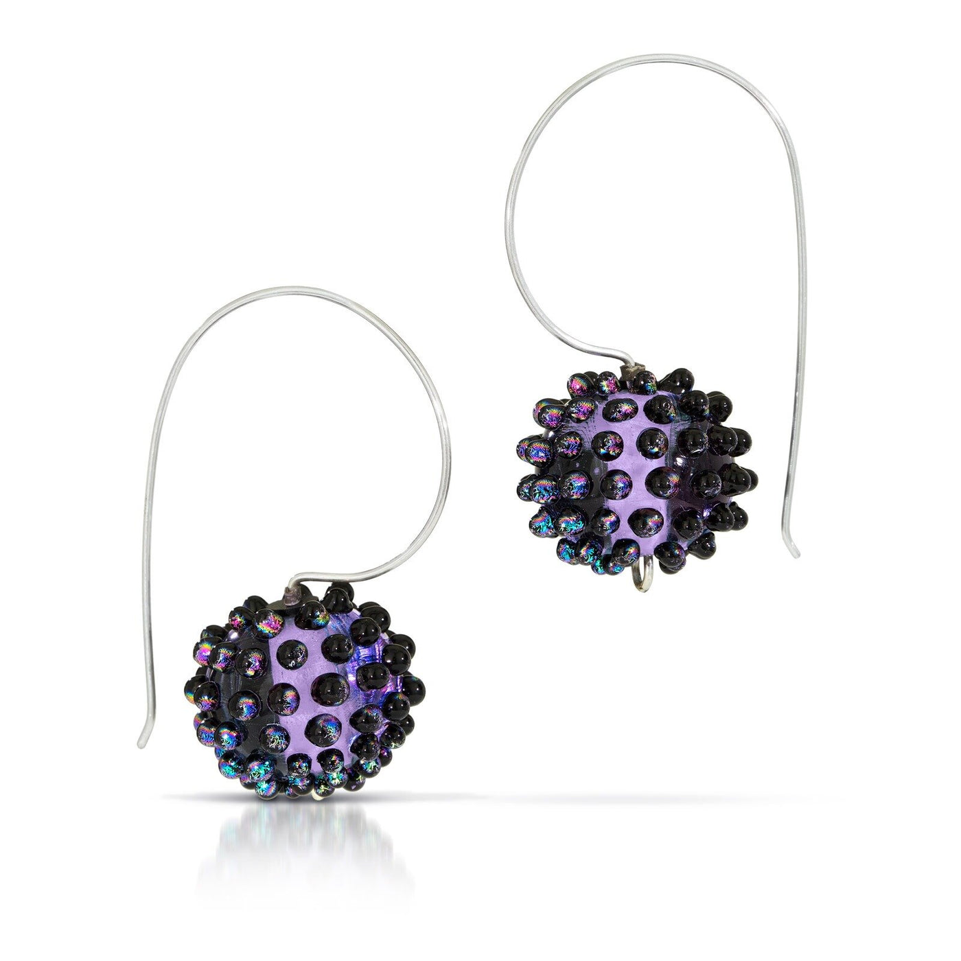 purple with bright sterling silver ear wires