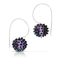 purple with bright sterling silver ear wires