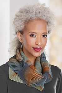 Sage Rust Silk Shibori Loop Scarf · Artful Home