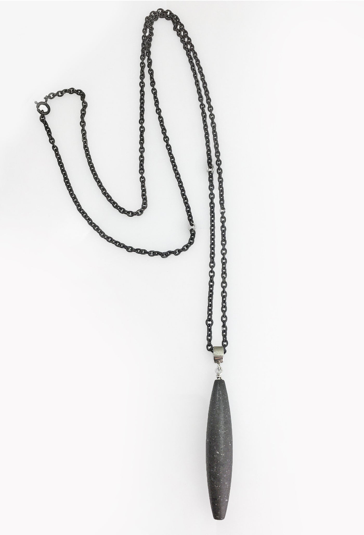 Einstein Drop on Blackened Silver Chain