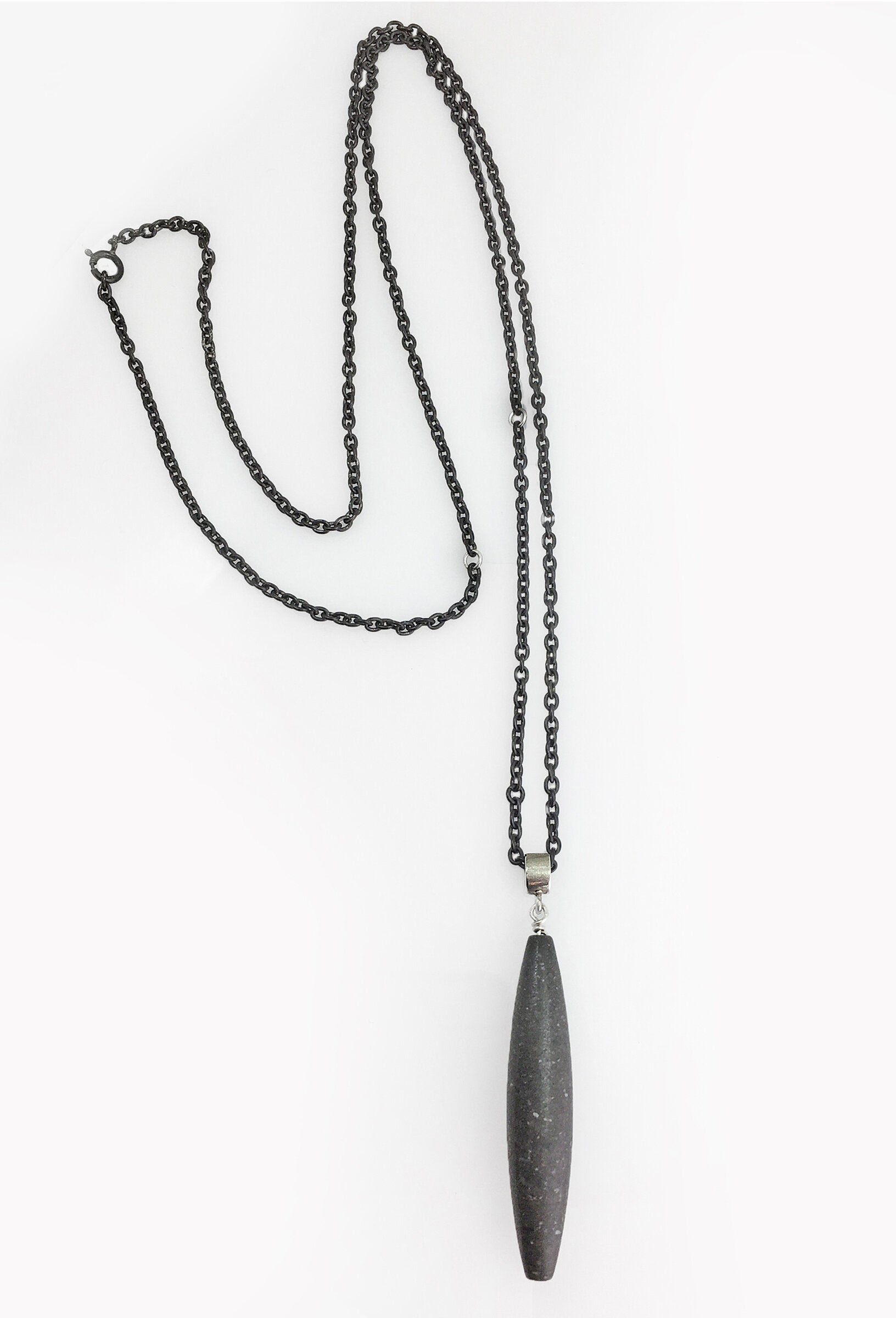 Einstein Drop on Blackened Silver Chain