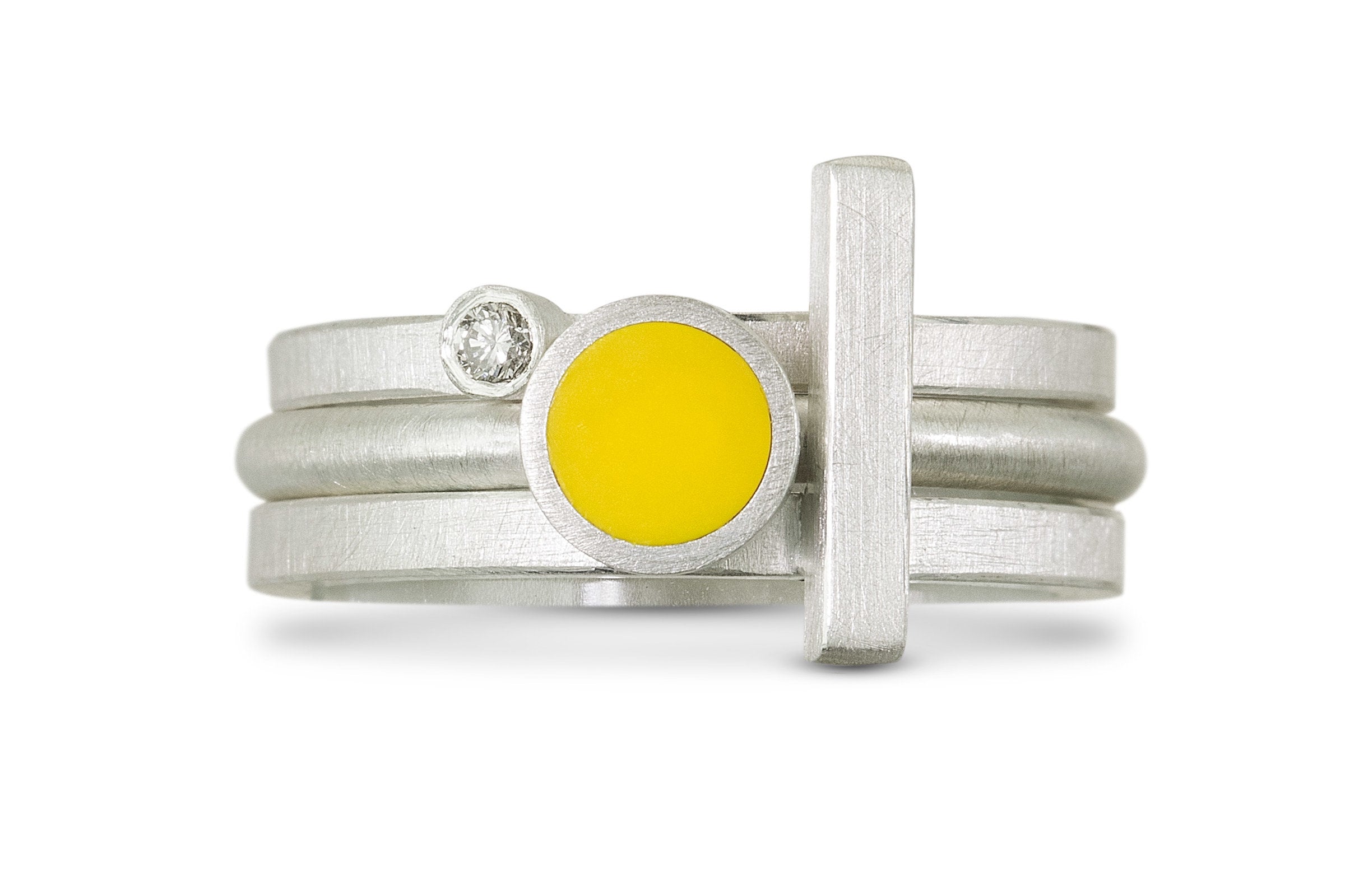 shown stacked with the artist's other rings