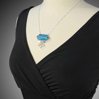 Hexagonal Copper Turquoise & Pearl Necklace