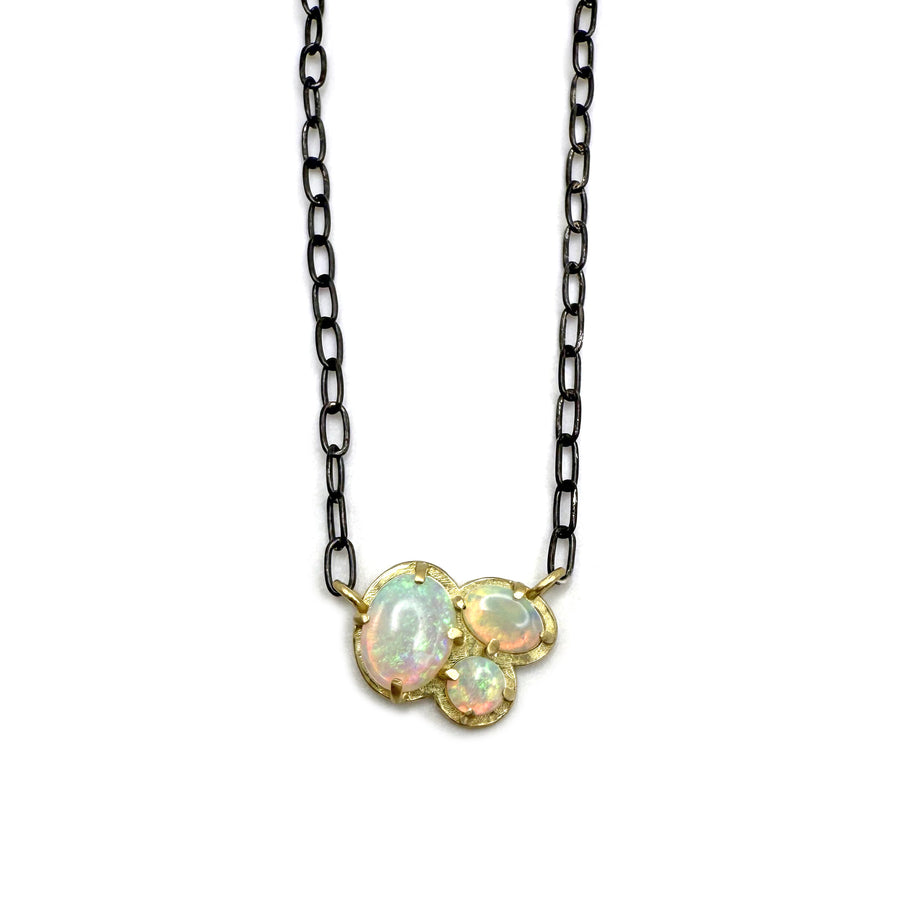 Australian Opal Cluster Necklace