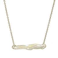Twisted Pearl Stick Necklace