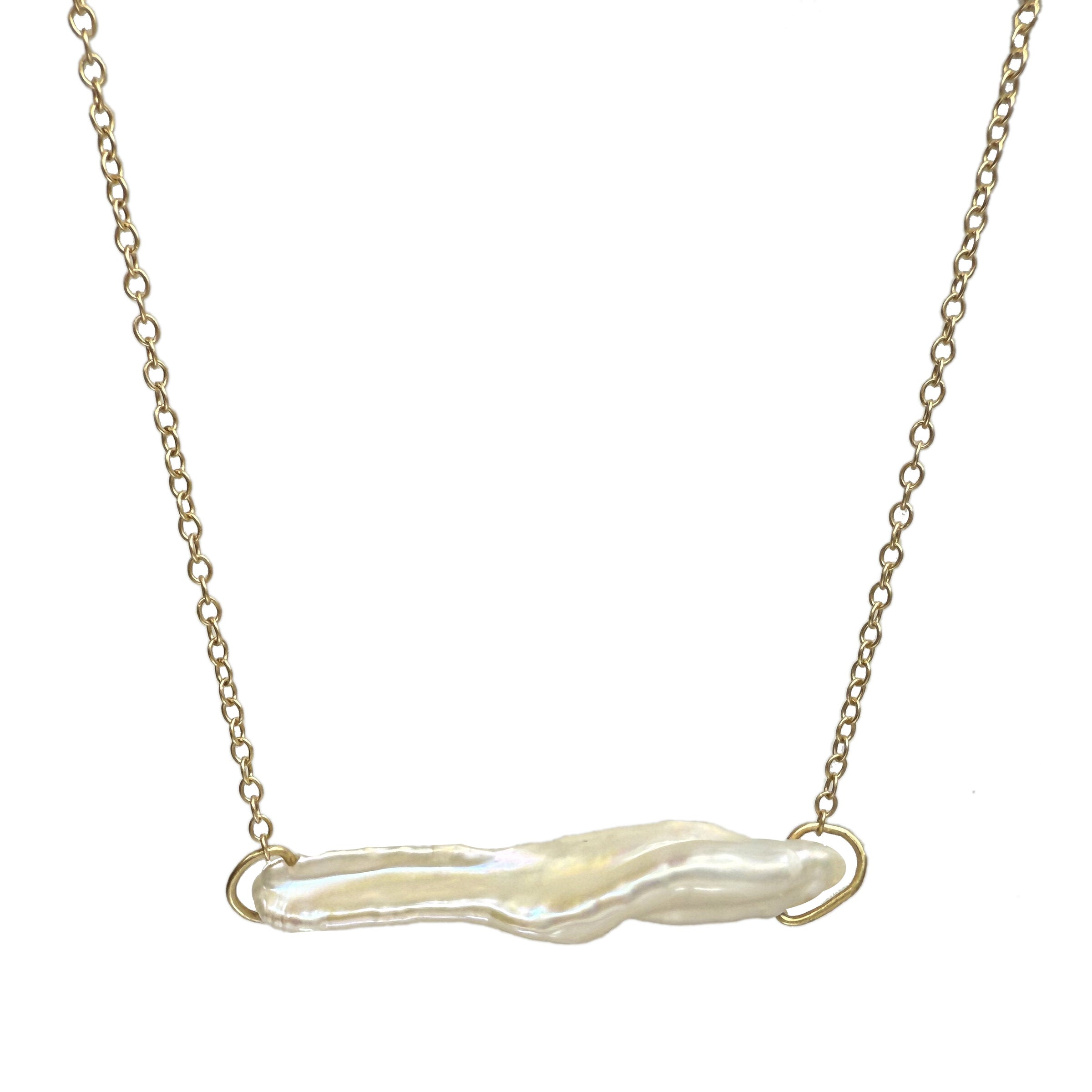 Twisted Pearl Stick Necklace