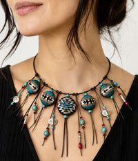 Southwestern Reversible Textile Necklace
