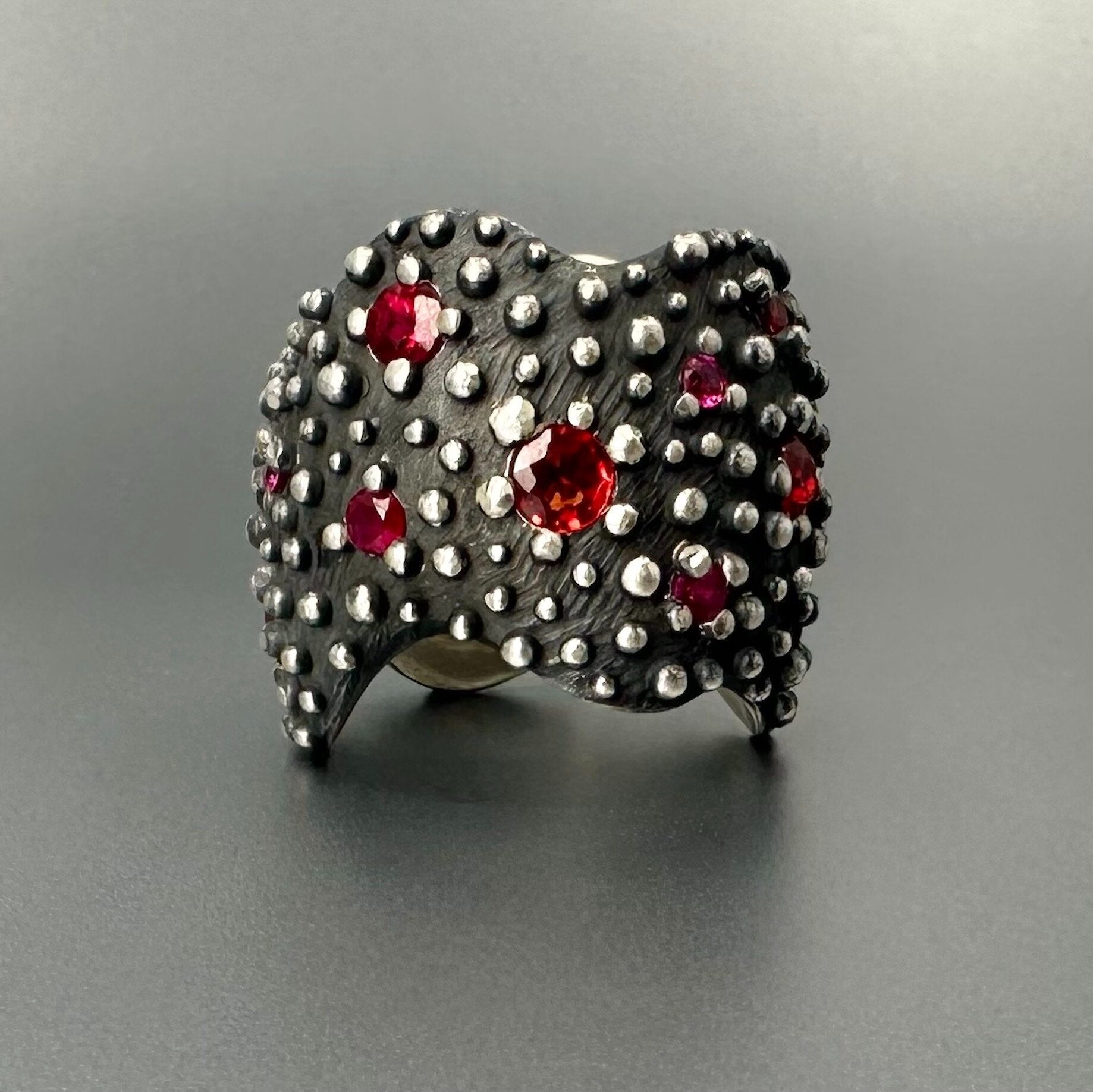 Wide Bumpy Swiss Mountain Ring