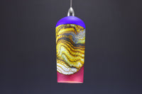 Cylindrical Strata Pendant in Cobalt & Red Amethyst