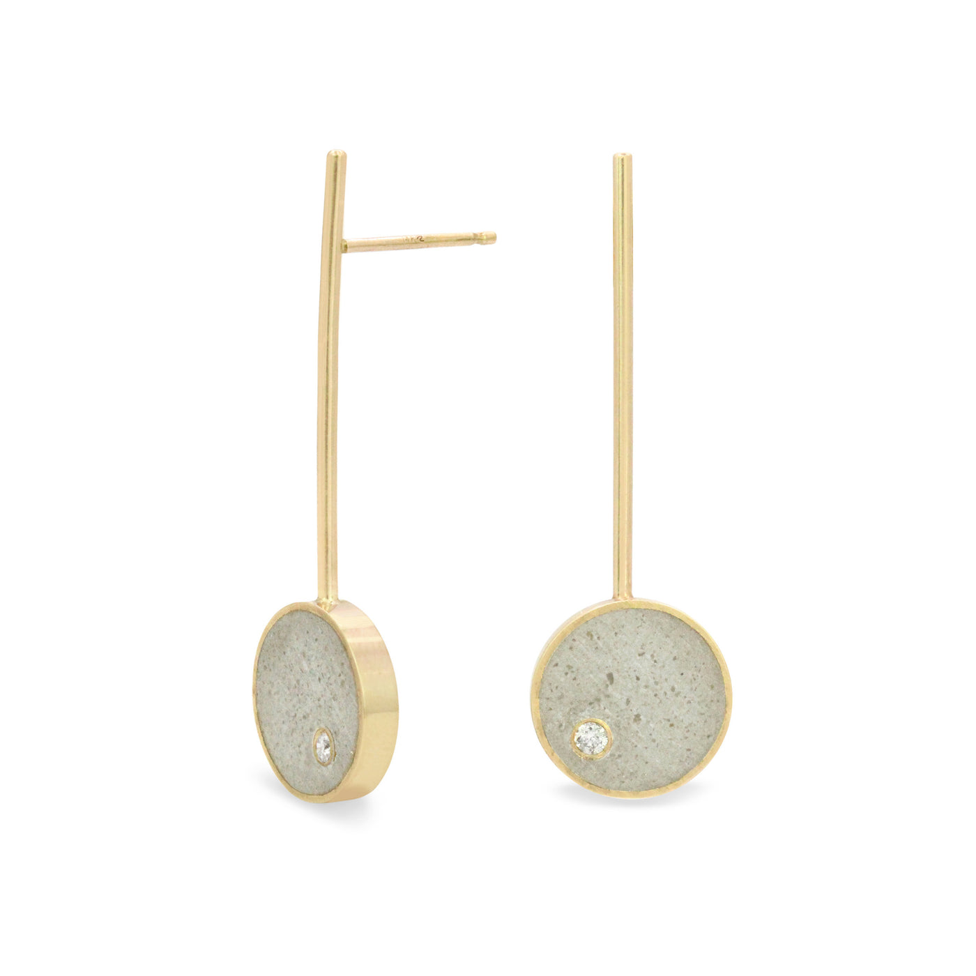 14k Yellow Gold with White Concrete