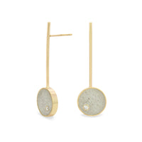 14k Yellow Gold with White Concrete