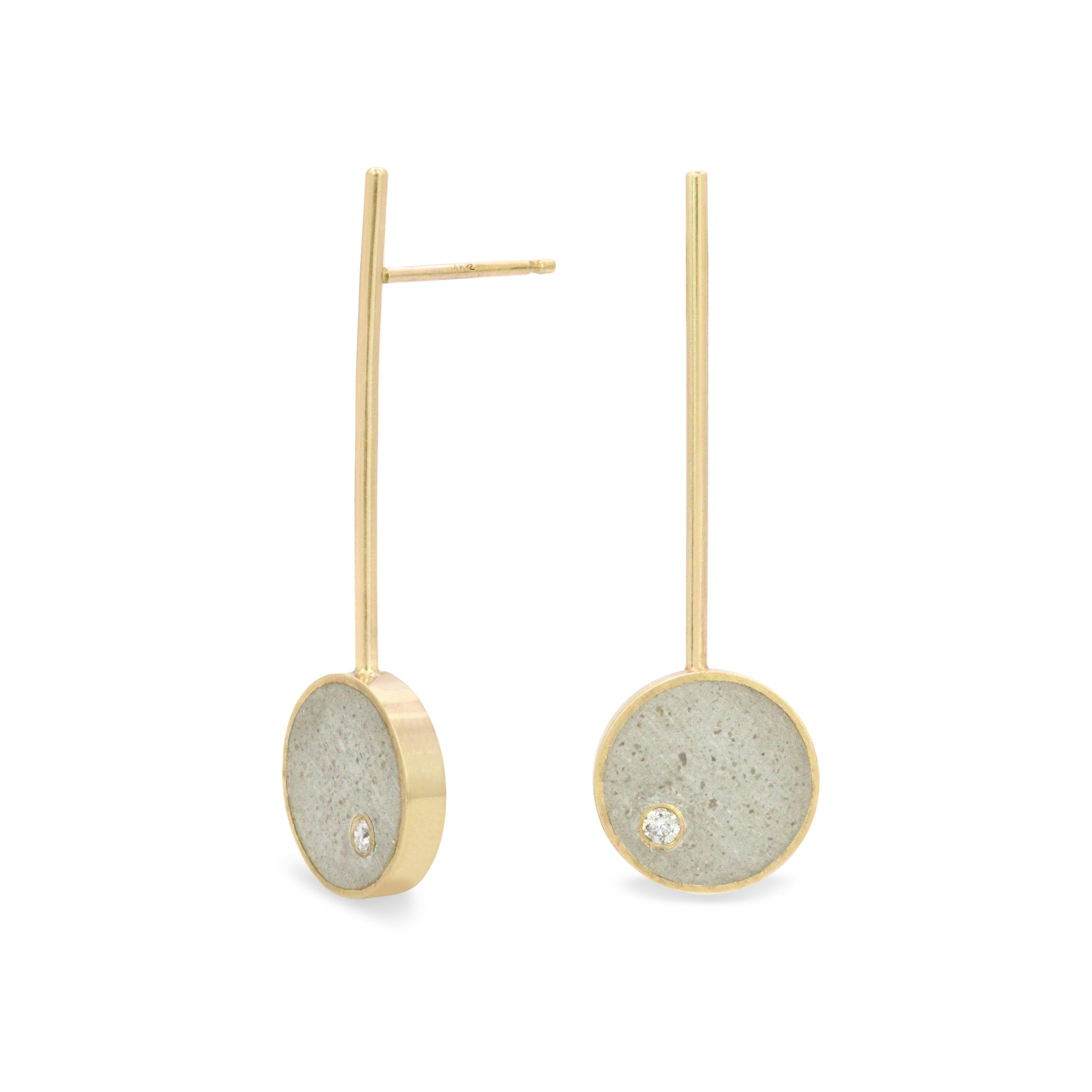 14k Yellow Gold with White Concrete