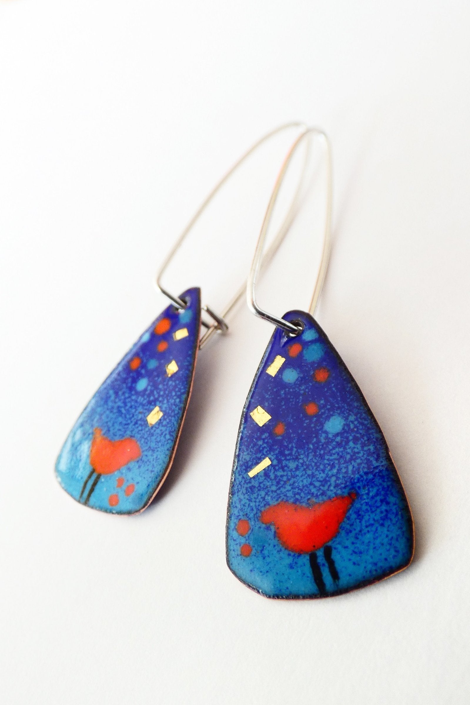 Red Bird Earrings