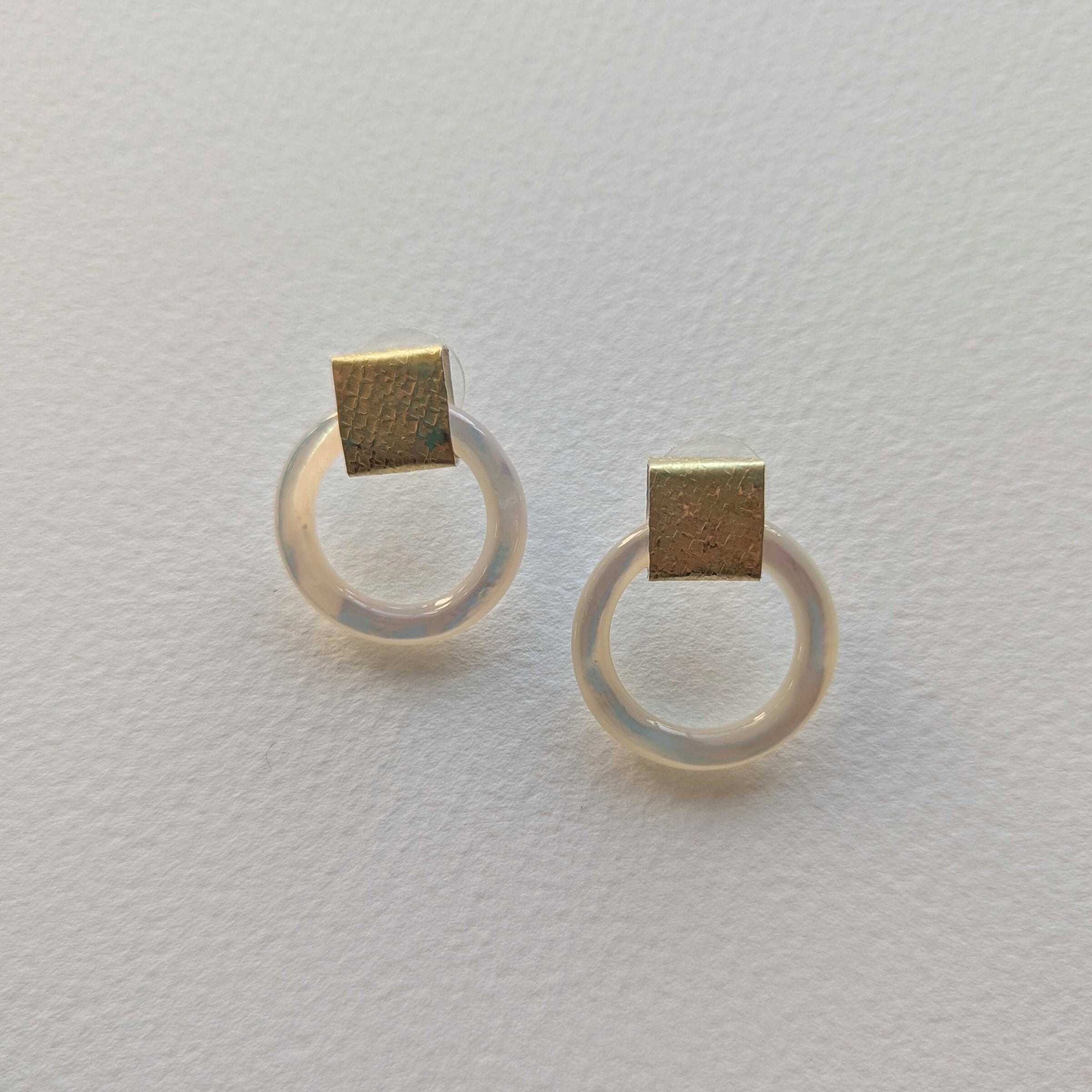 Mother-of-Pearl Loop Earrings