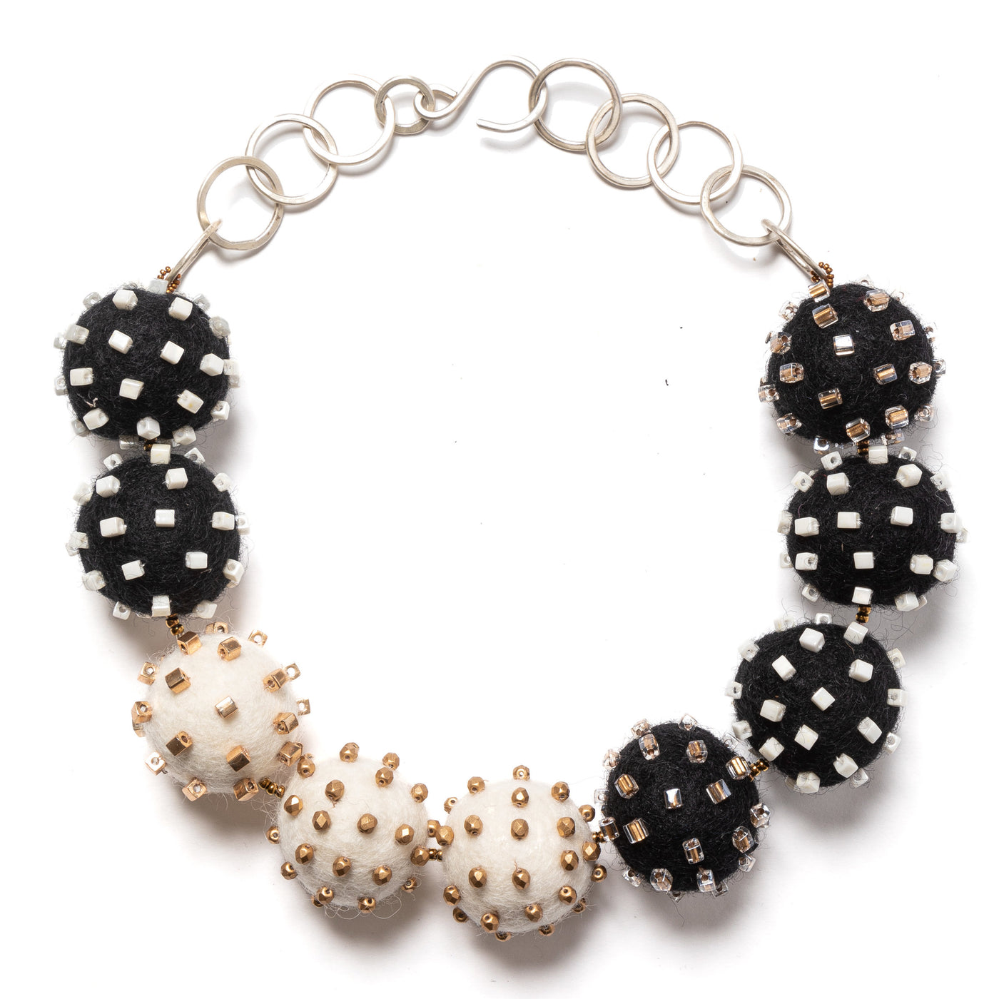 Big Beaded Felt Necklace