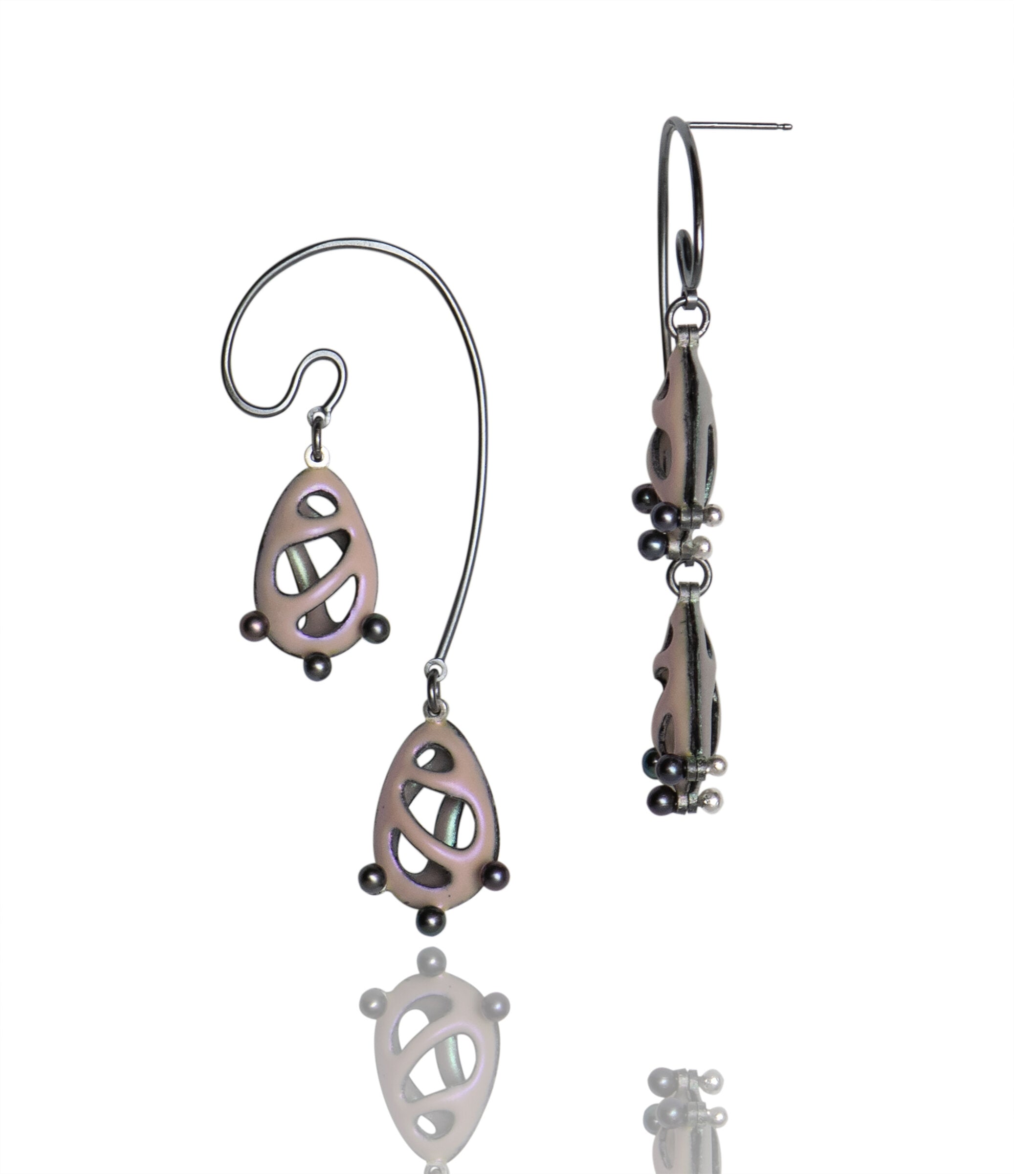 Double Pearl Teardrop Earrings