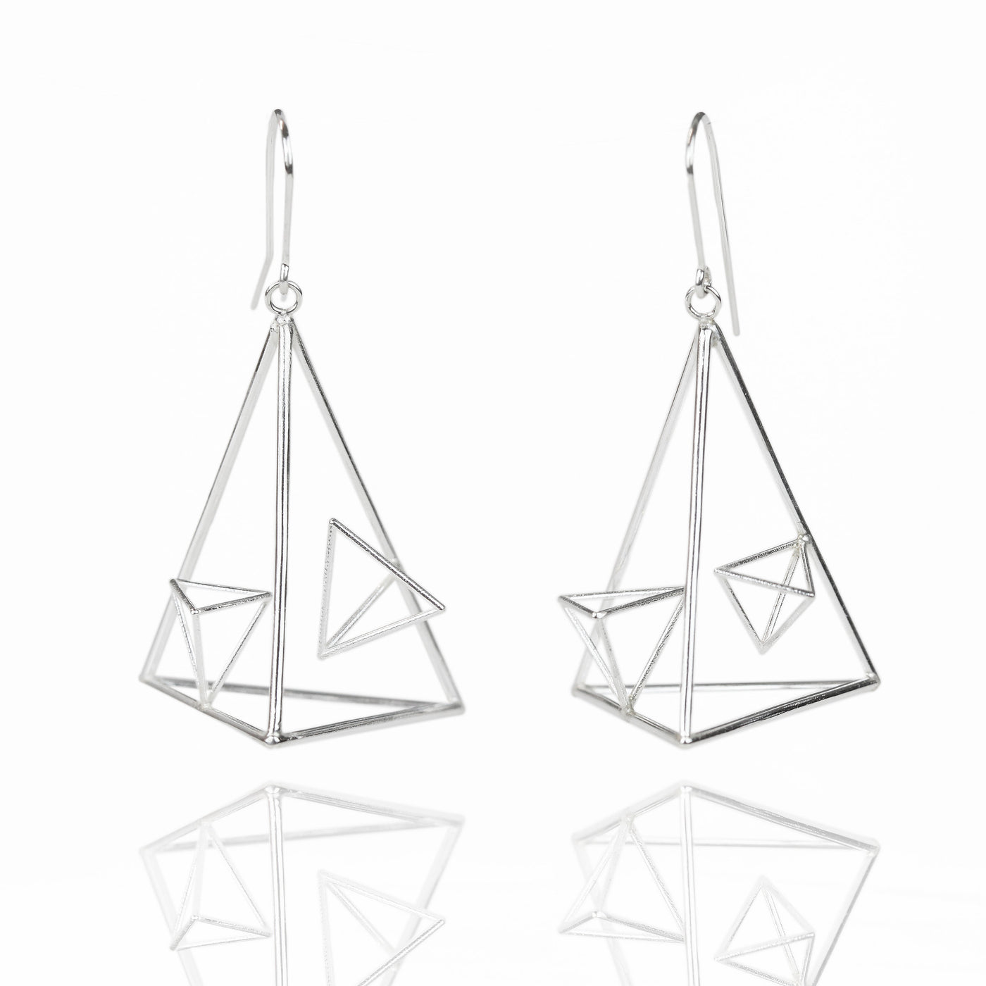 Asymmetric Triangle Dangle Earrings