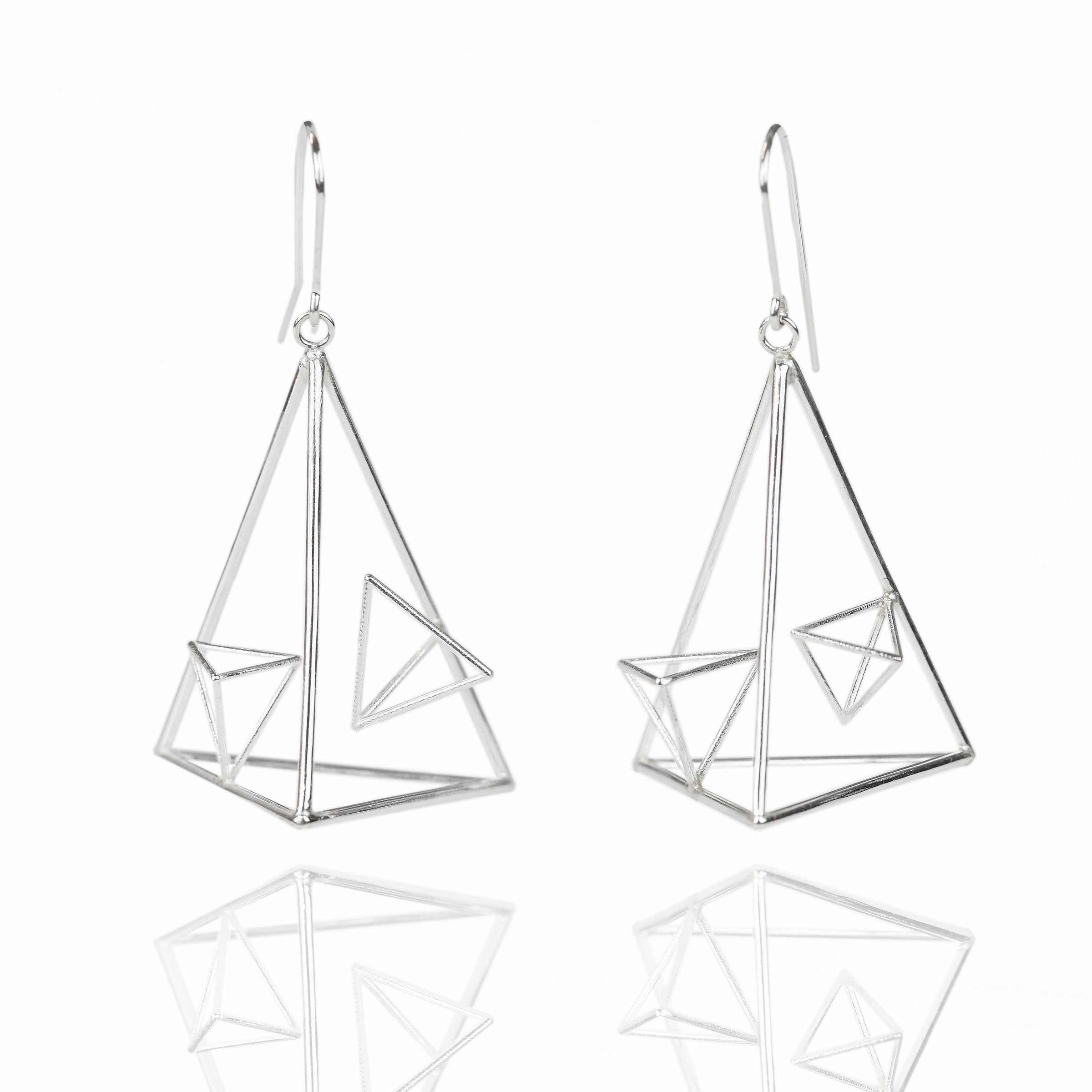 Asymmetric Triangle Dangle Earrings