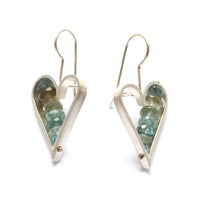 Moss Aquamarine Heart Earrings