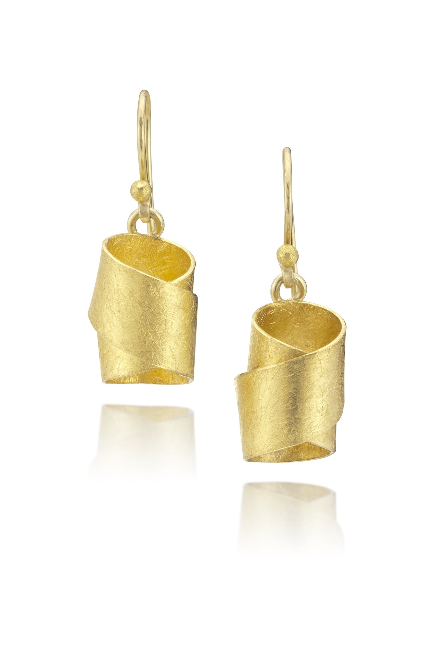 Gold Tie Charm Earrings