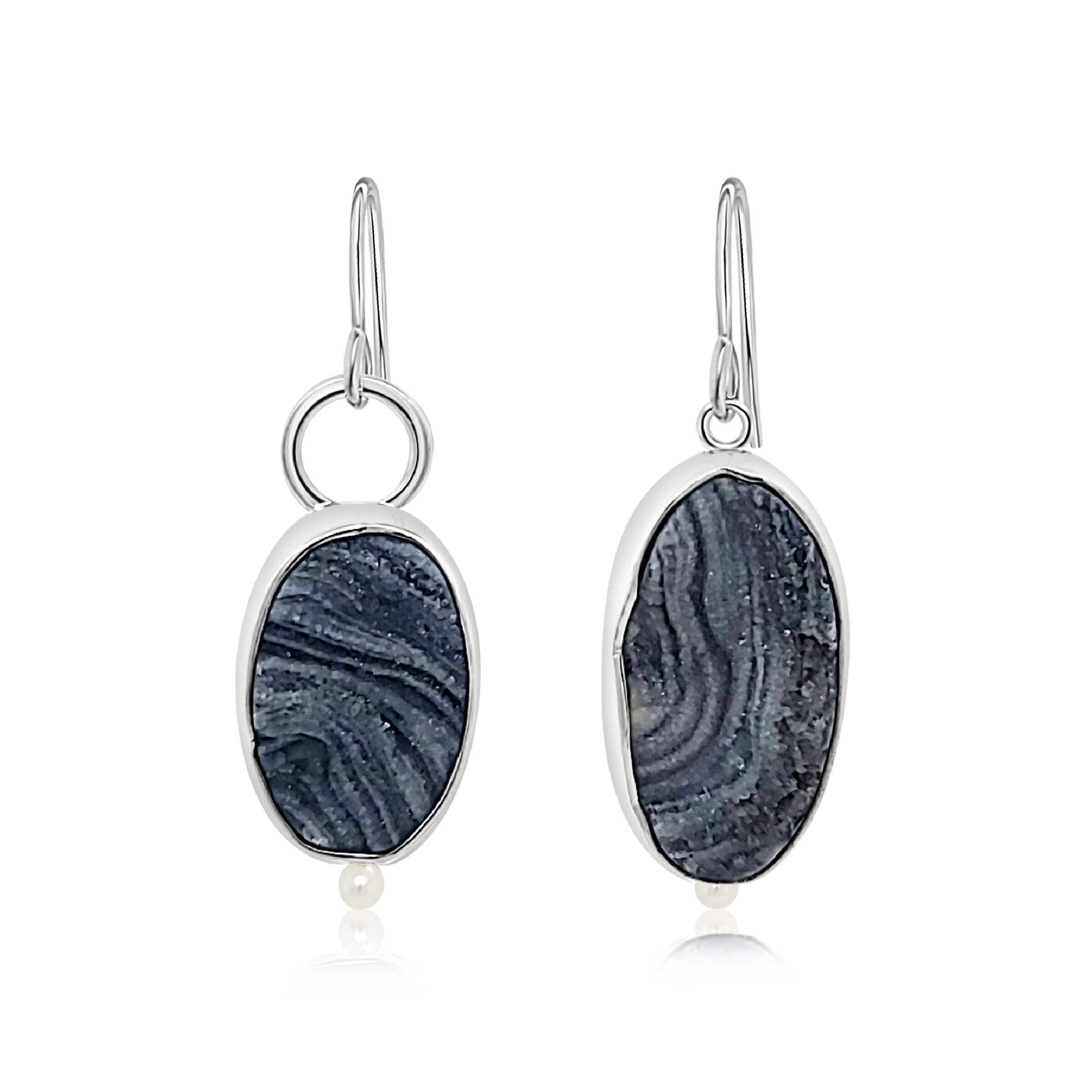 Stormy Seas Drusy Earrings