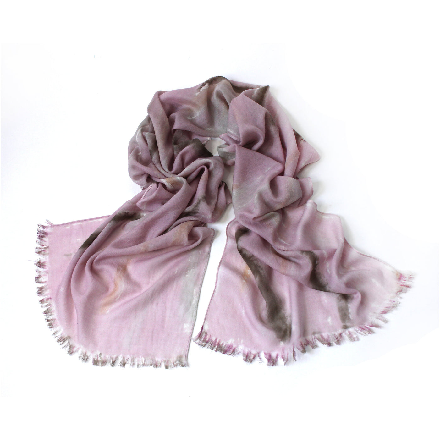 Ombre White Scent  / Cashmere blended hand-painted scarf