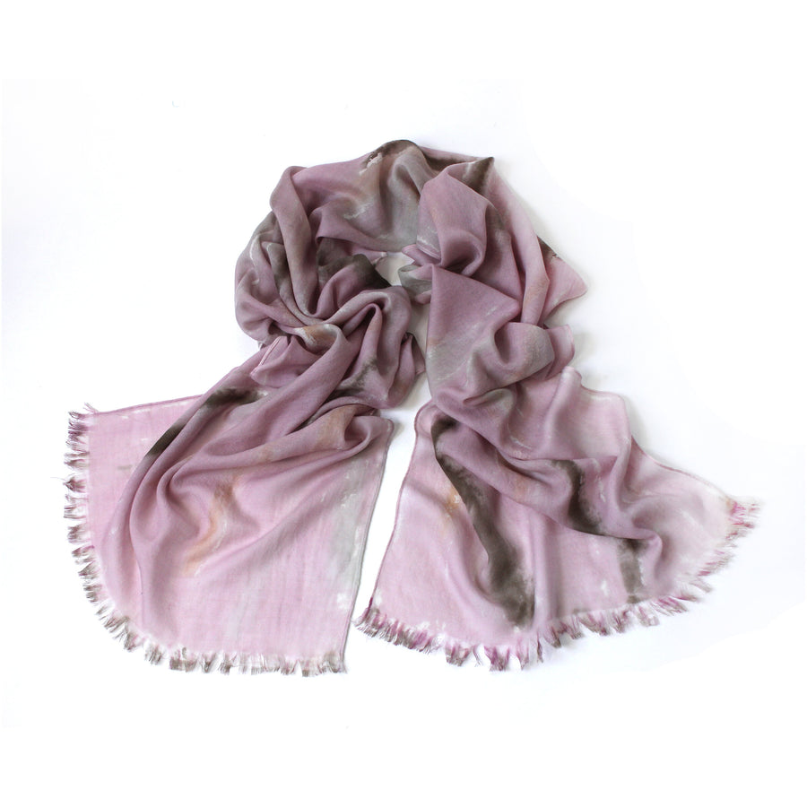 Ombre White Scent  / Cashmere blended hand-painted scarf