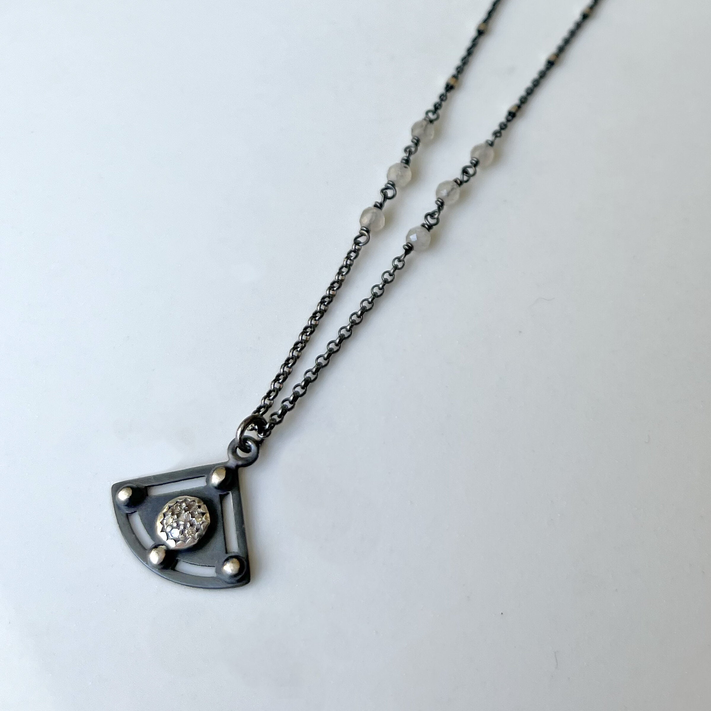 Mini Fan Pave Diamond Pendant