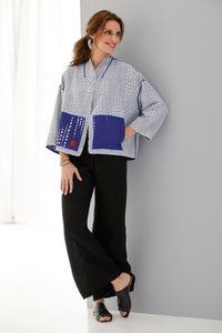side 2, shown with the linen palazzo pant by fenini and the frida slide by la bottega di lisa