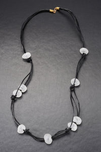 Baroque Bead Leather Necklace