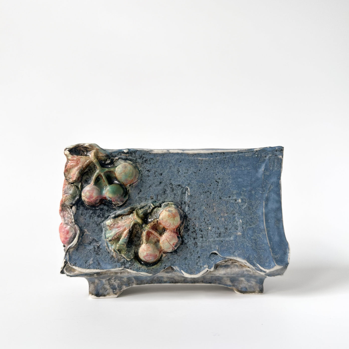 Cherries in Blue Box Vase