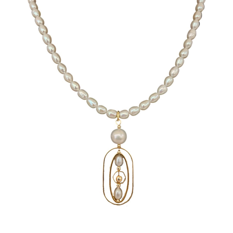 Geometric Freshwater Pearl Necklace