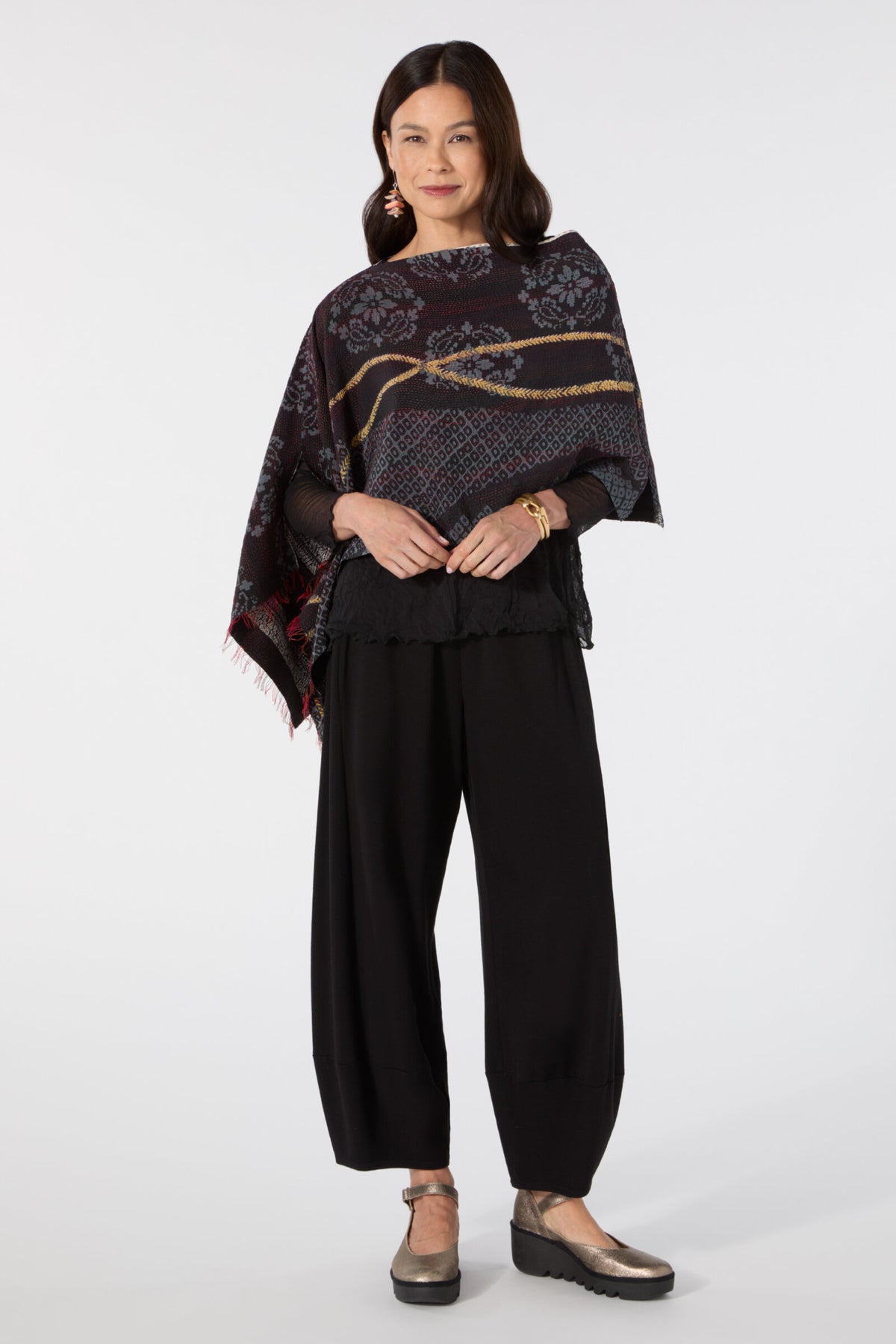 Kantha Cowl Neck Cape MMTS Holiday 2026