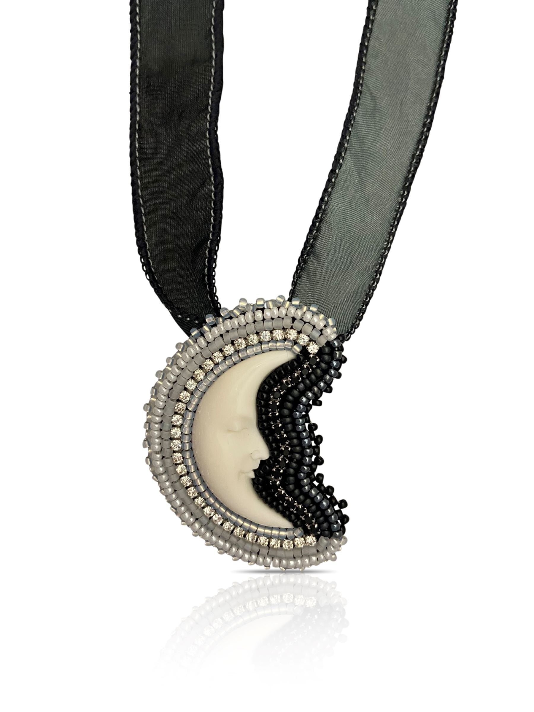 Night and Day Crescent Pendant Necklace